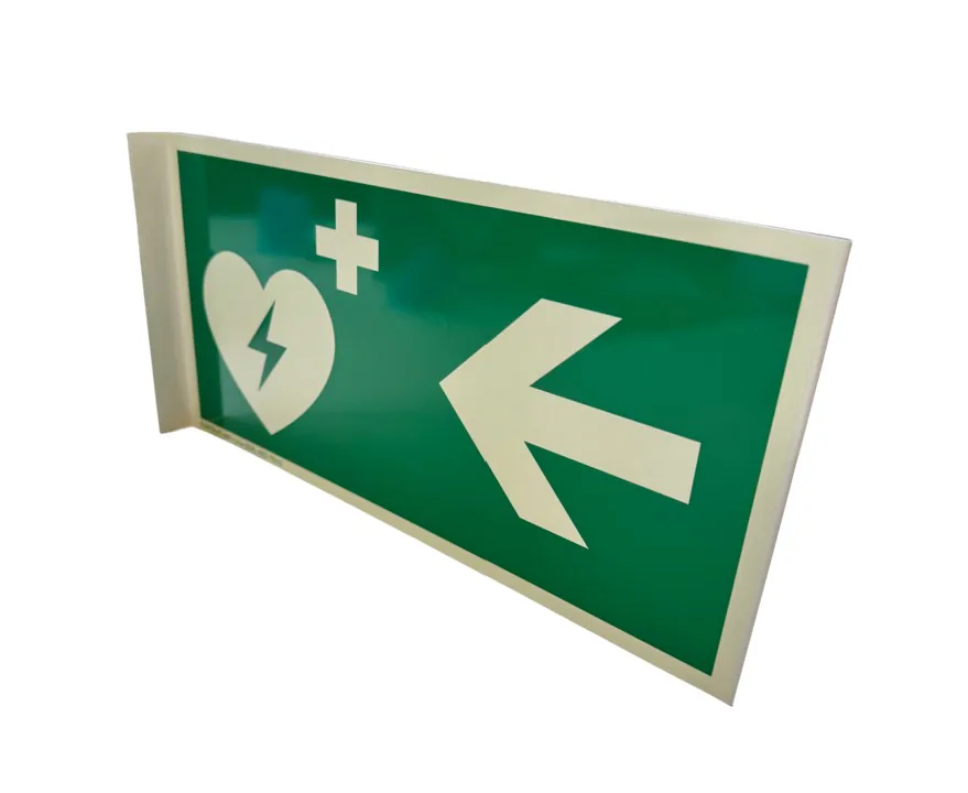 Plaque De Signalisation Défibrillateur Flèche Gauche - image 2