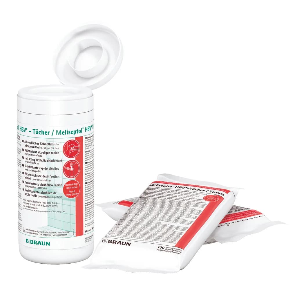 BBraun | Meliseptol® HBV lingettes désinfectantes, Recharge de 100pcs